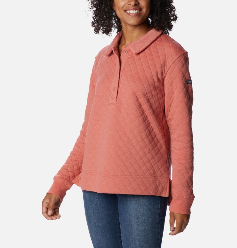 Thumbnail: Columbia Lodge Quilted Polo | 639 | M, Color: Dark Coral, image 5
