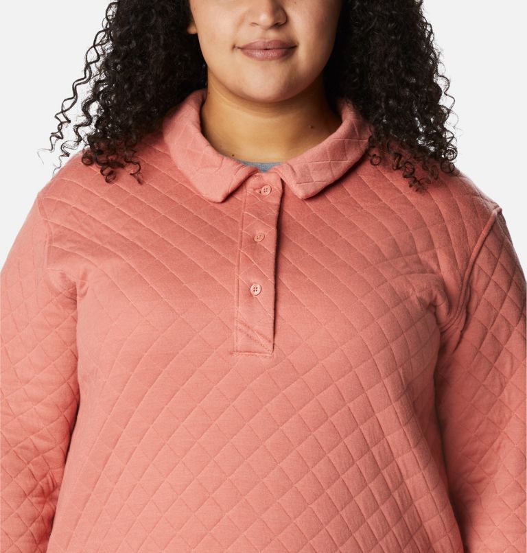 Women's Columbia Lodge Quilted Polo - Plus Size, Color: Dark Coral, image 4