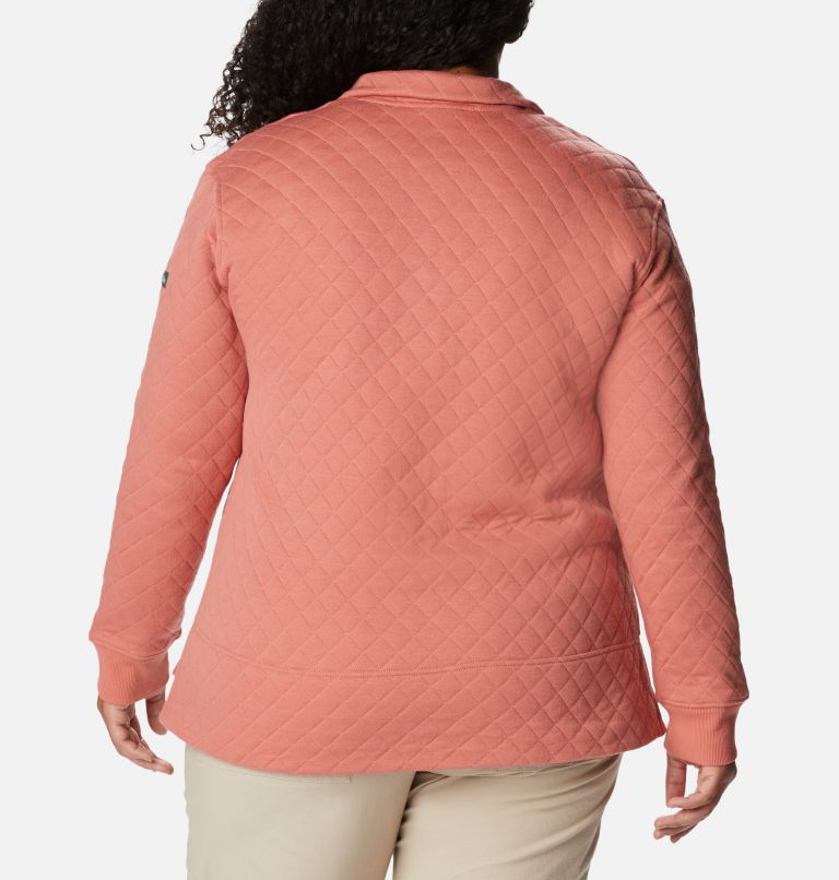 Thumbnail: Women's Columbia Lodge Quilted Polo - Plus Size, Color: Dark Coral, image 2