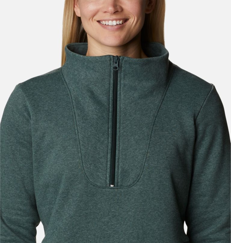 Women's Hart Mountain Quarter Zip Fleece Pullover, Color: Spruce Heather, image 4