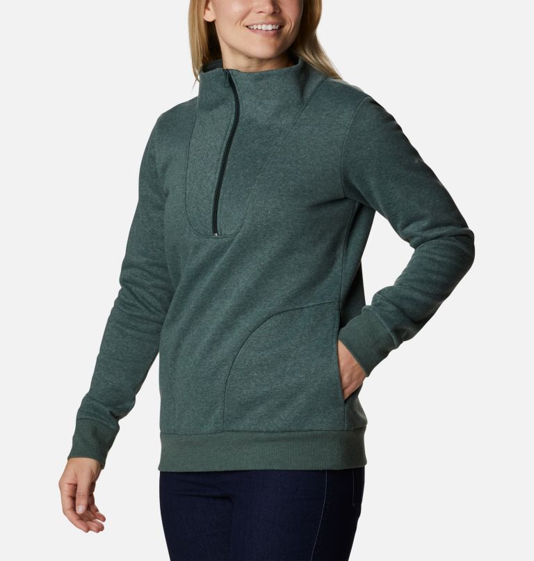 Women's Hart Mountain Quarter Zip Fleece Pullover, Color: Spruce Heather, image 5