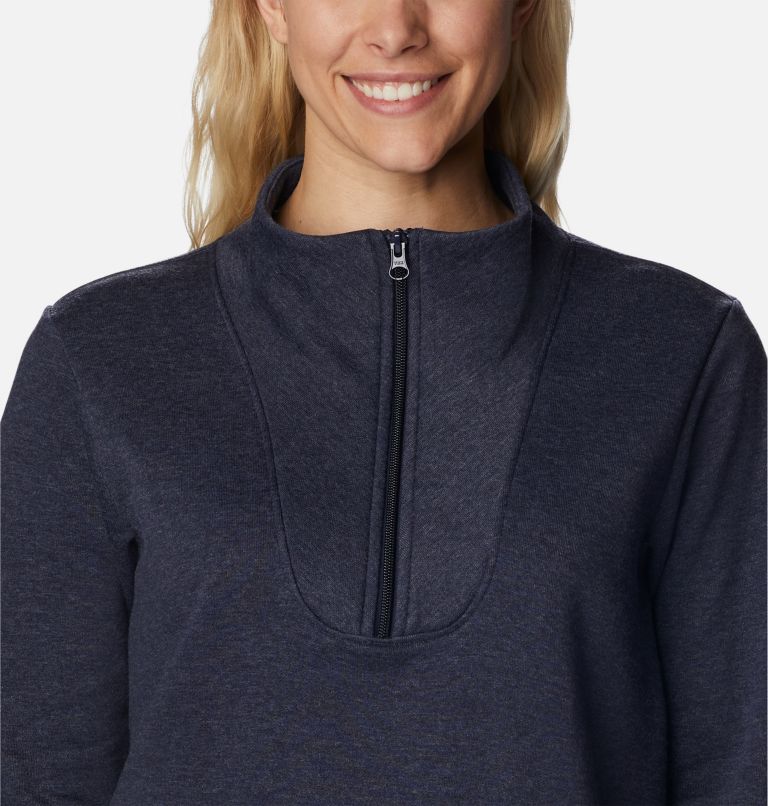 Thumbnail: Women's Hart Mountain Quarter Zip Fleece Pullover, Color: Dark Nocturnal Heather, image 4