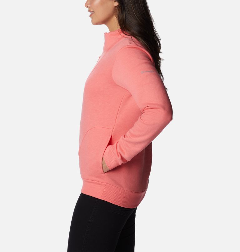 Women's Hart Mountain Quarter Zip Fleece Pullover, Color: Blush Pink Heather, image 3