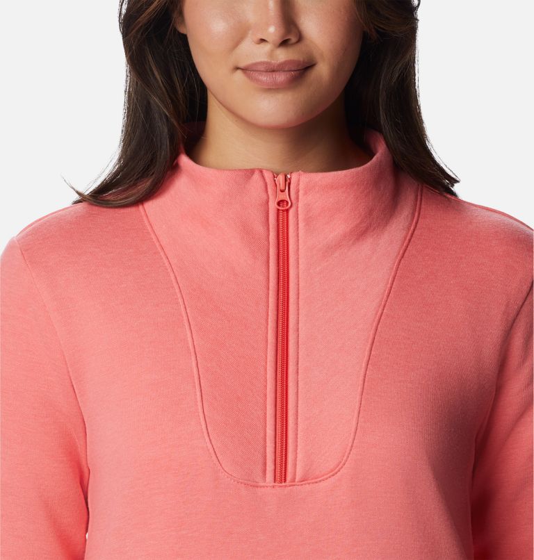 Women's Hart Mountain Quarter Zip Fleece Pullover, Color: Blush Pink Heather, image 4