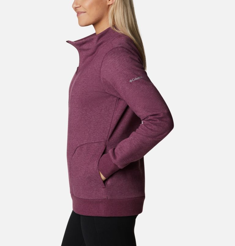 Women's Hart Mountain Quarter Zip Fleece Pullover, Color: Marionberry Heather, image 3