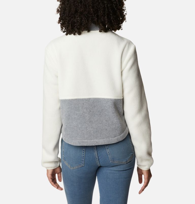 Women's Benton Springs Colorblock Full Zip Fleece Jacket, Color: Chalk, Light Grey Heather, image 2