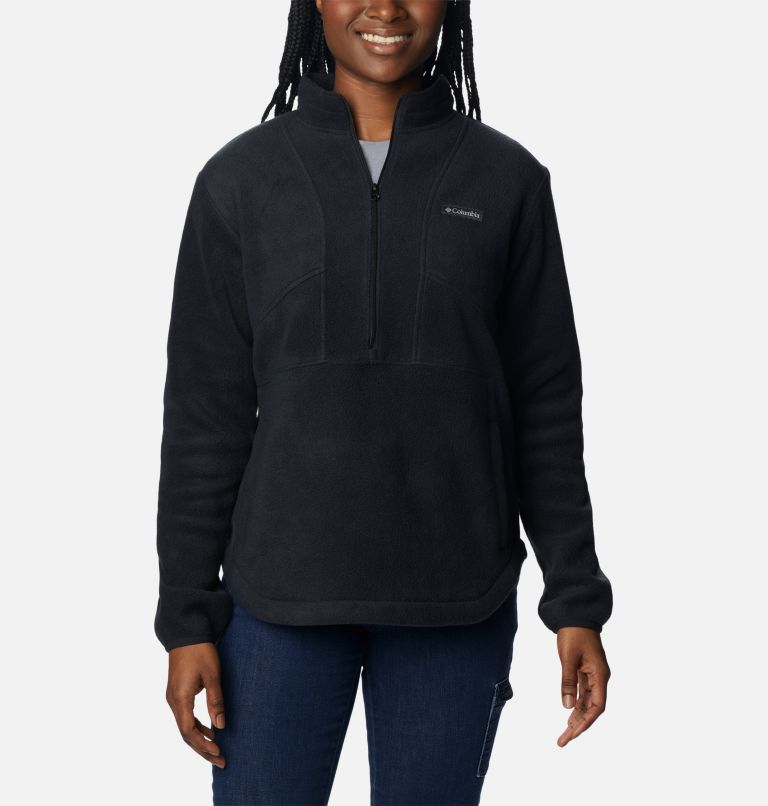Thumbnail: Women's Benton Springs Colorblock Half Zip Fleece Pullover, Color: Black, image 1