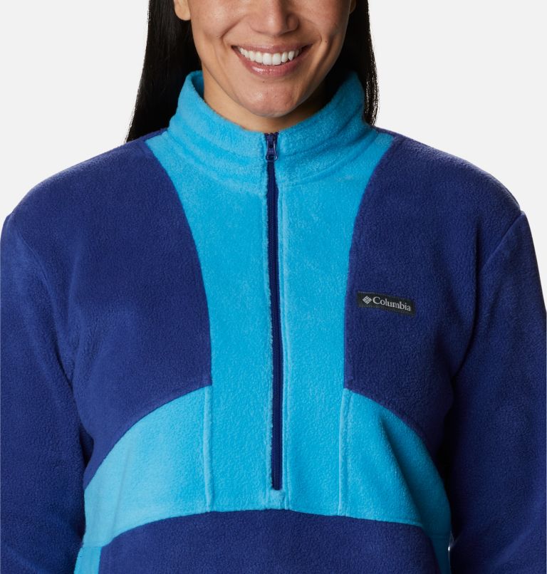 Thumbnail: Women's Benton Springs Colorblock Half Zip Fleece Pullover, Color: Dark Sapphire, Blue Chill, image 4