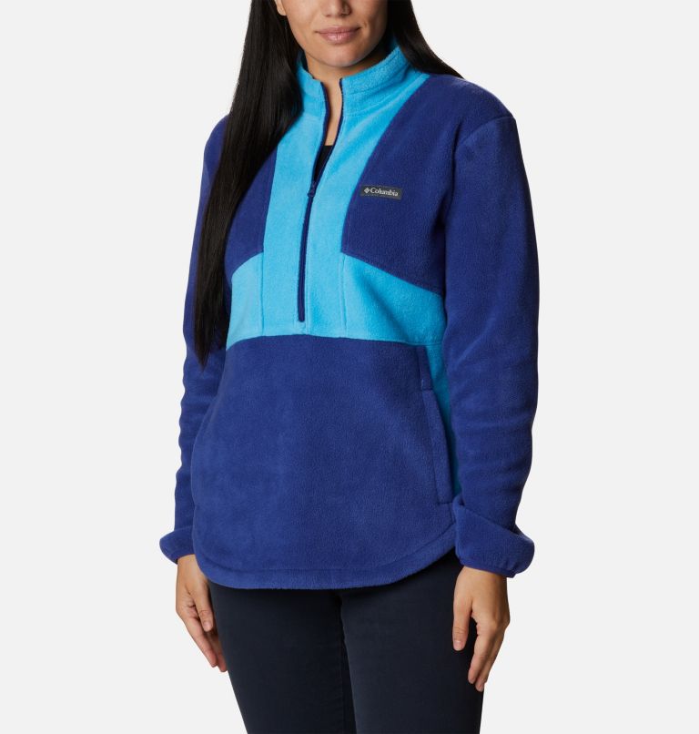 Thumbnail: Women's Benton Springs Colorblock Half Zip Fleece Pullover, Color: Dark Sapphire, Blue Chill, image 5