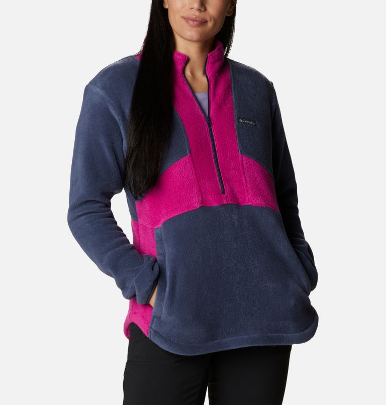 Women's Benton Springs Colorblock Half Zip Fleece Pullover, Color: Nocturnal, Wild Fuchsia, image 5