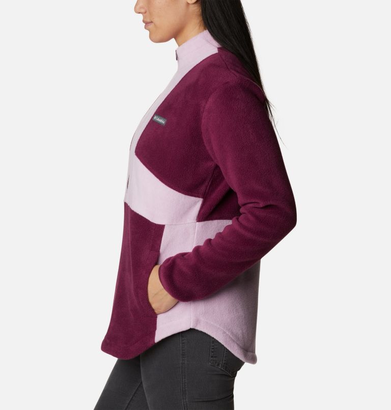Thumbnail: Women's Benton Springs Colorblock Half Zip Fleece Pullover, Color: Marionberry, Aura, image 3