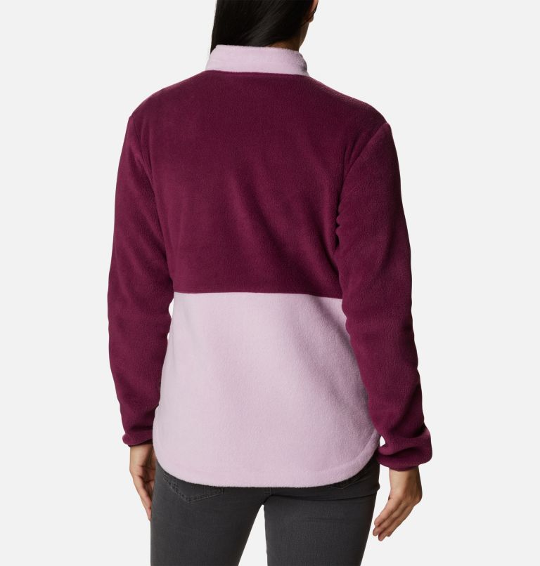 Thumbnail: Women's Benton Springs Colorblock Half Zip Fleece Pullover, Color: Marionberry, Aura, image 2