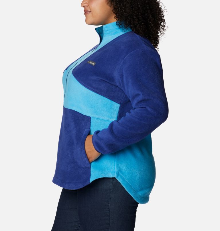 Women's Benton Springs Colorblock Half Zip Fleece Pullover - Plus Size, Color: Dark Sapphire, Blue Chill, image 3