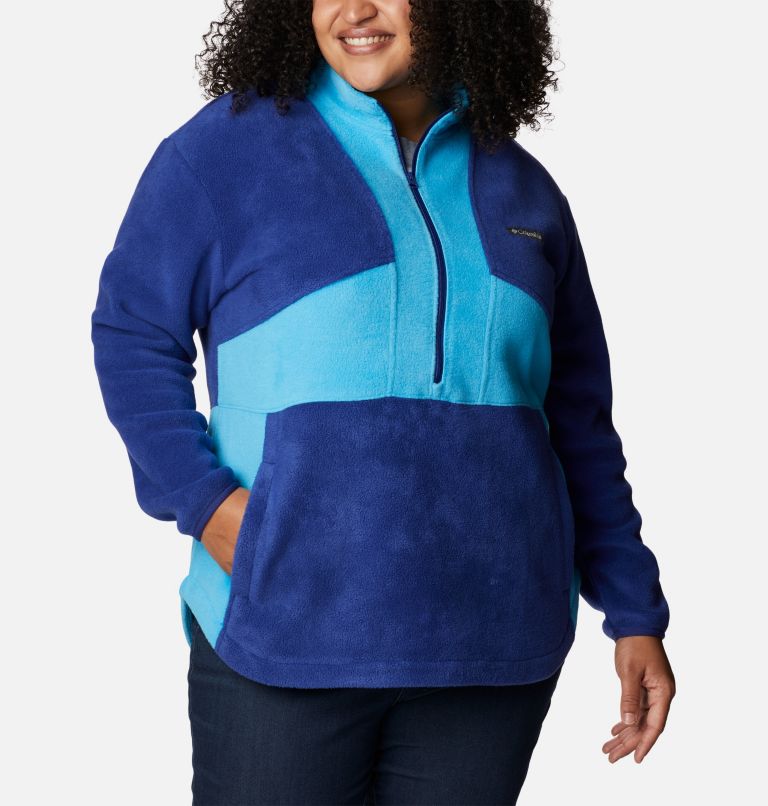 Women's Benton Springs Colorblock Half Zip Fleece Pullover - Plus Size, Color: Dark Sapphire, Blue Chill, image 5