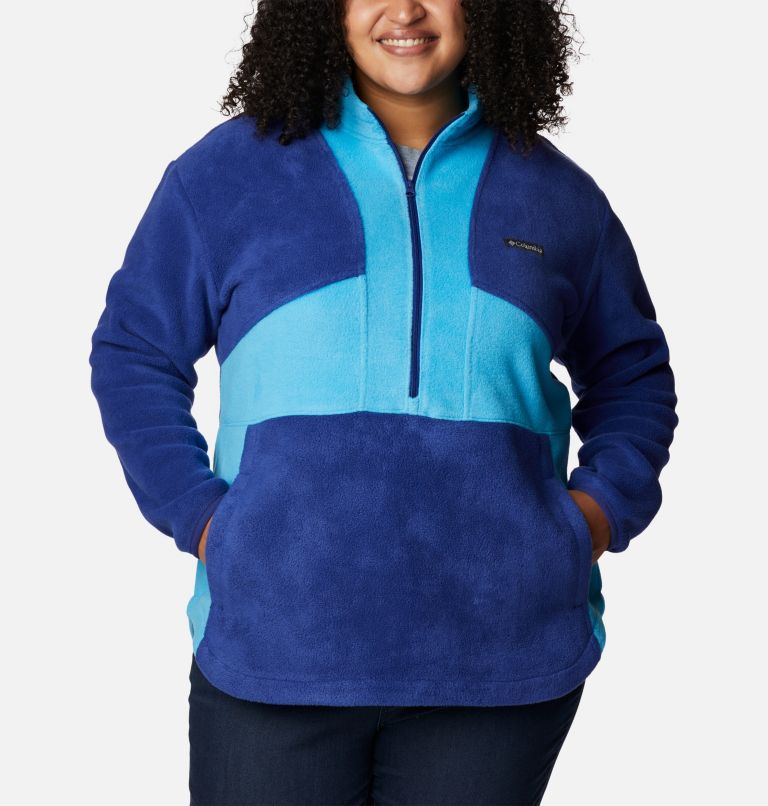 Women's Benton Springs Colorblock Half Zip Fleece Pullover - Plus Size, Color: Dark Sapphire, Blue Chill, image 1