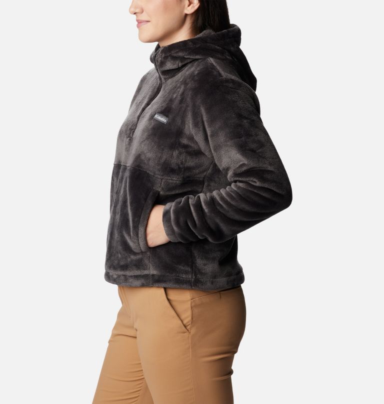 Women's Fire Side Fleece Hoodie, Color: Shark, image 3