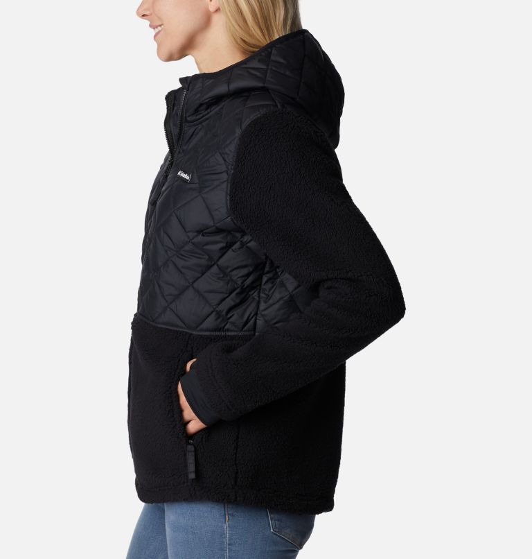Thumbnail: Women's Crested Peak Hooded Fleece Jacket, Color: Black, image 3