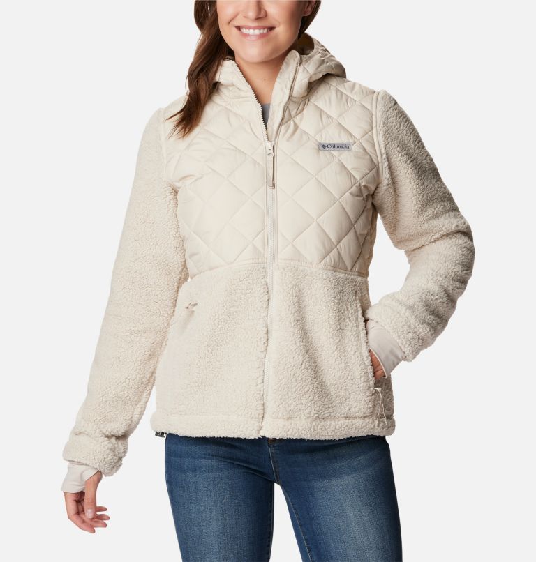 Women's Crested Peak Hooded Fleece Jacket, Color: Dark Stone, image 1