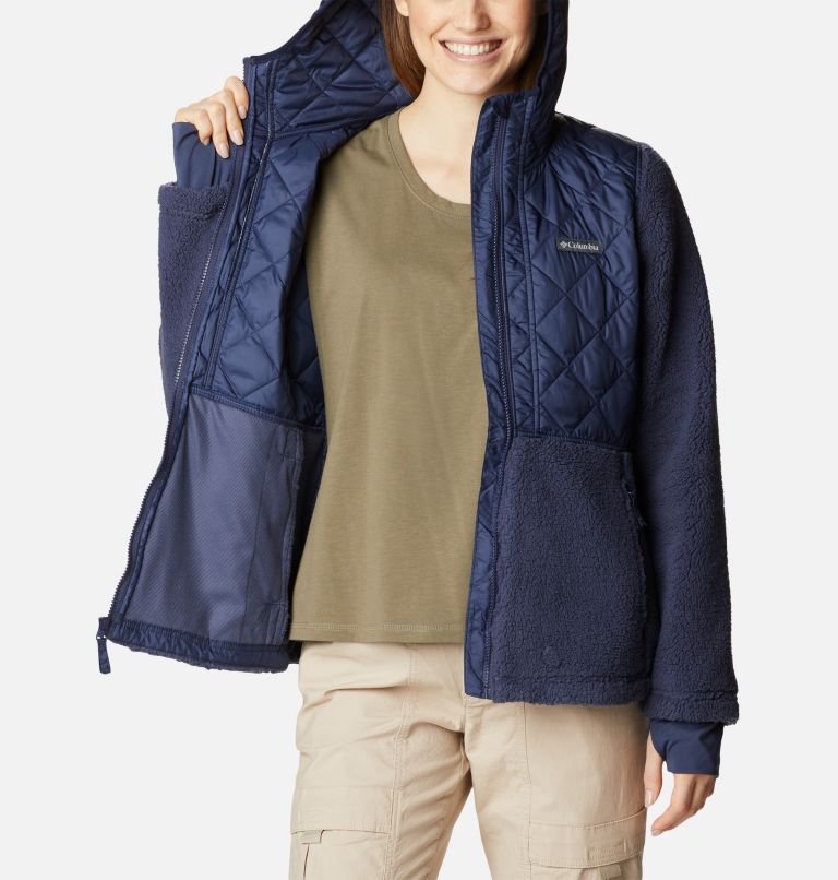Thumbnail: Women's Crested Peak Hooded Fleece Jacket, Color: Nocturnal, image 5