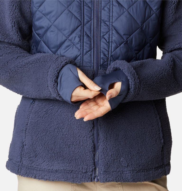Women's Crested Peak Hooded Fleece Jacket, Color: Nocturnal, image 6