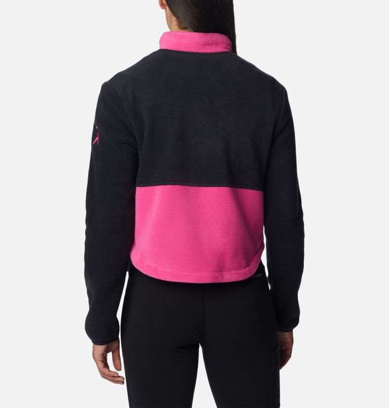 Women's Tested Tough In Pink Colorblock Full Zip Fleece Jacket, Color: Black, Pink Ice, image 2