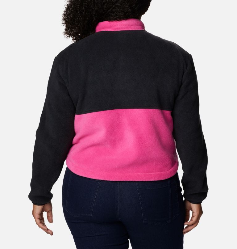 Women's Tested Tough In Pink Colorblock Full Zip Fleece Jacket - Plus Size, Color: Black, Pink Ice, image 2
