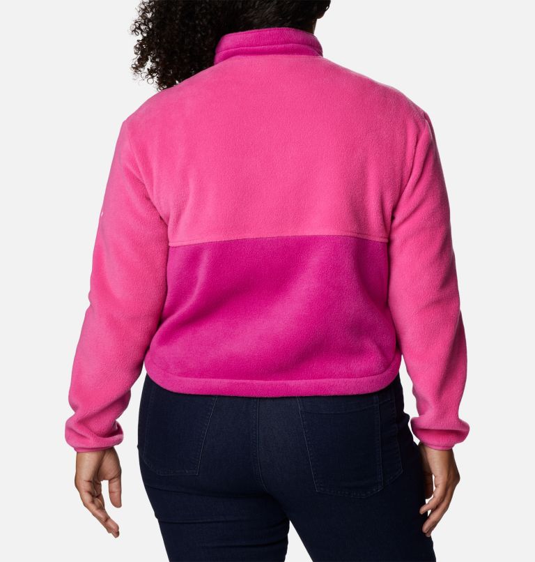 Women's Tested Tough In Pink Colorblock Full Zip Fleece Jacket - Plus Size, Color: Pink Ice, Wild Fuchsia, image 2