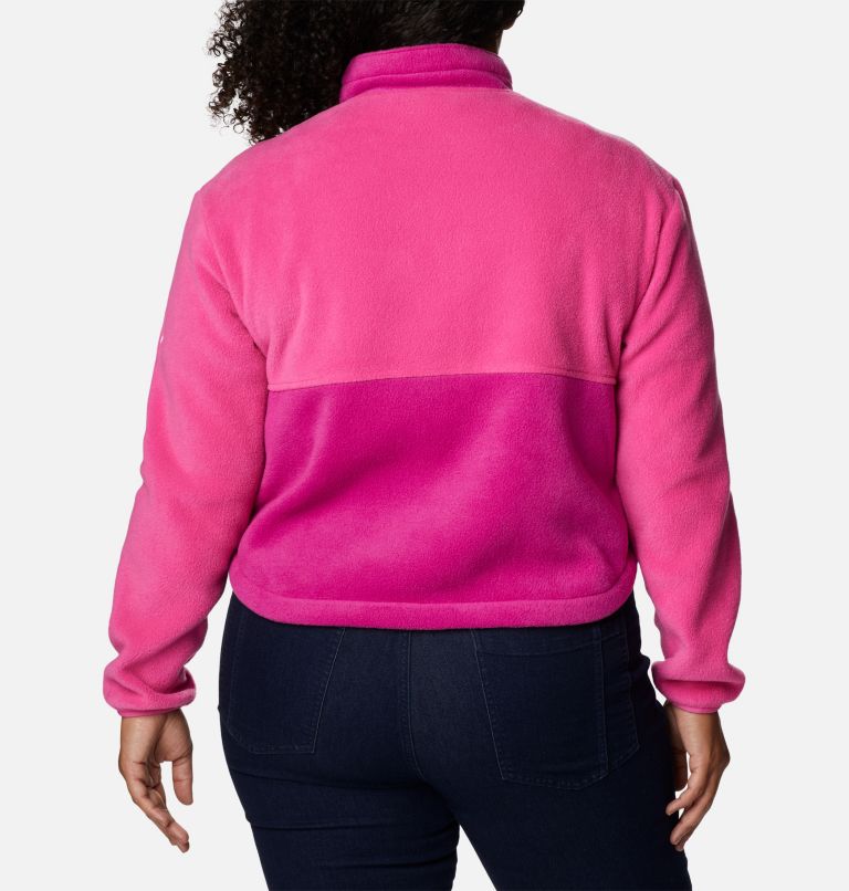 Thumbnail: Women's Tested Tough In Pink Colorblock Full Zip Fleece Jacket - Plus Size, Color: Pink Ice, Wild Fuchsia, image 2