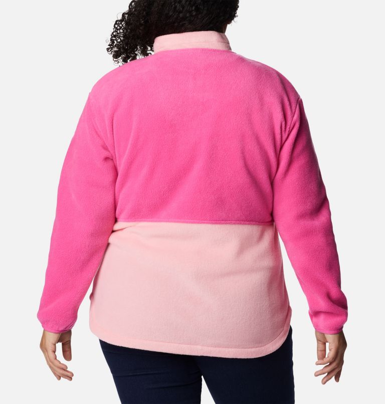 Thumbnail: Women's Tested Tough In Pink Colorblock Half Zip Fleece Pullover - Plus Size, Color: Pink Ice, Pink Orchid, image 2