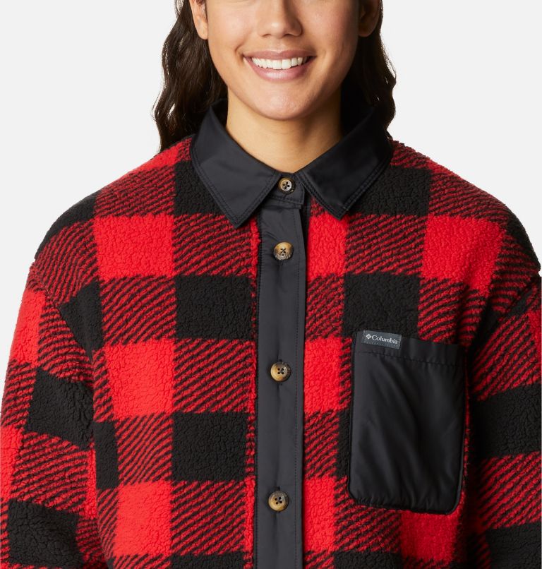 Women's West Bend Shirt Jacket, Color: Red Lily Check Print, image 5