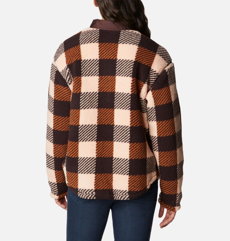 Women's West Bend Shirt Jacket, Color: Warm Copper Check Multi Print, image 2