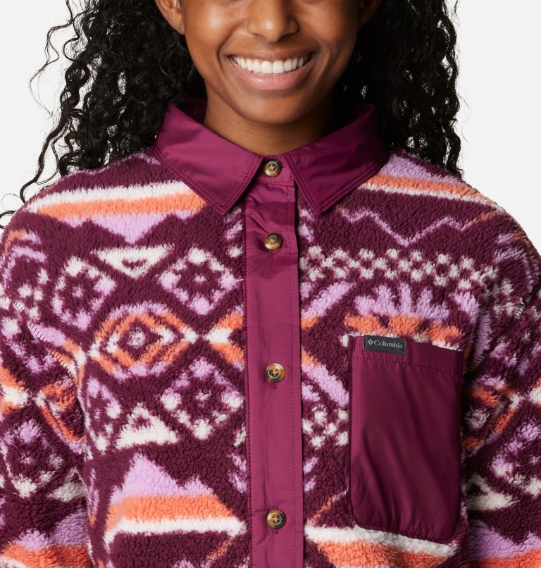 West Bend Fleece Shirt-Jacke für Frauen, Color: Marionberry Checkered Peaks, image 4