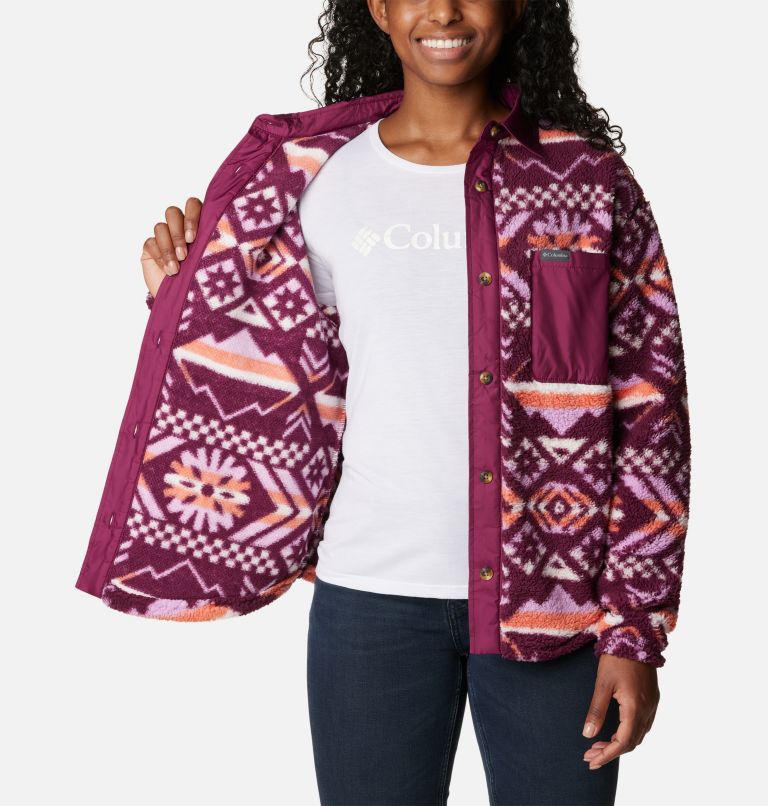 West Bend Fleece Shirt-Jacke für Frauen, Color: Marionberry Checkered Peaks, image 5