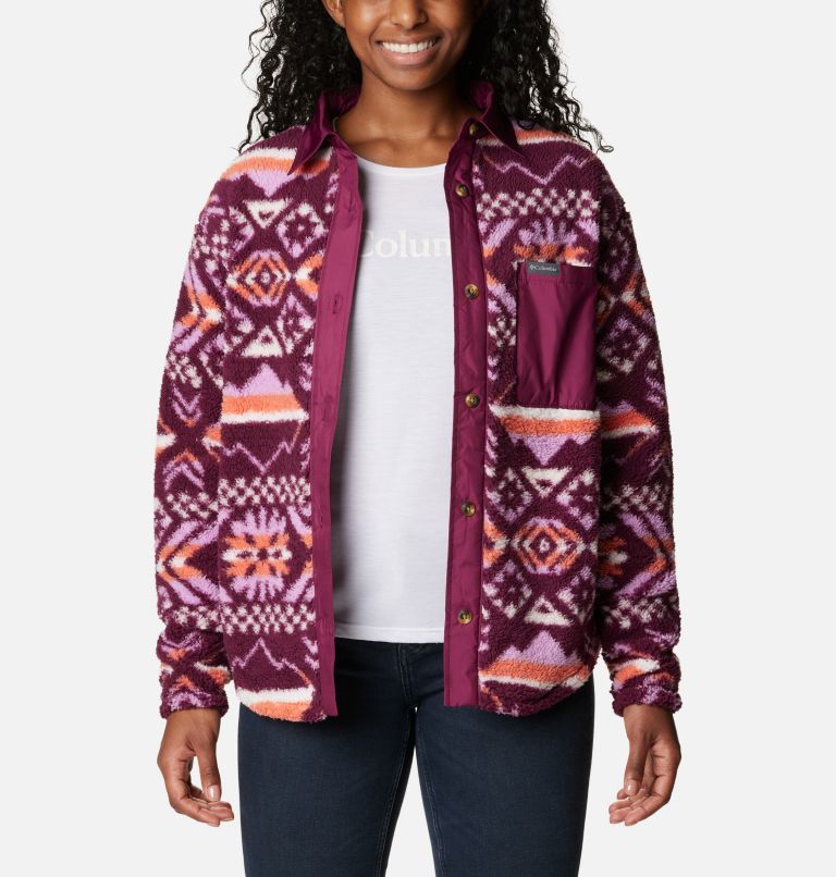 West Bend Fleece Shirt-Jacke für Frauen, Color: Marionberry Checkered Peaks, image 6