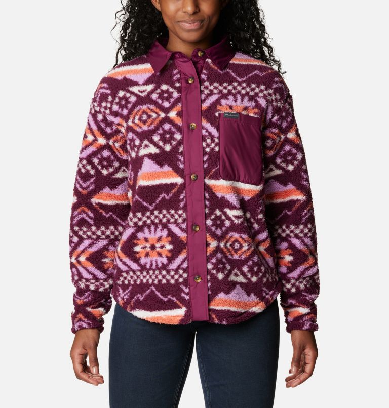 West Bend Fleece Shirt-Jacke für Frauen, Color: Marionberry Checkered Peaks, image 1
