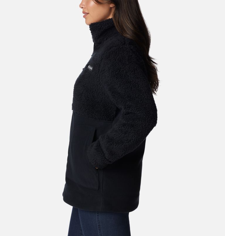 Women's Winter Pass Sherpa Long Full Zip Fleece Jacket, Color: Black, image 3