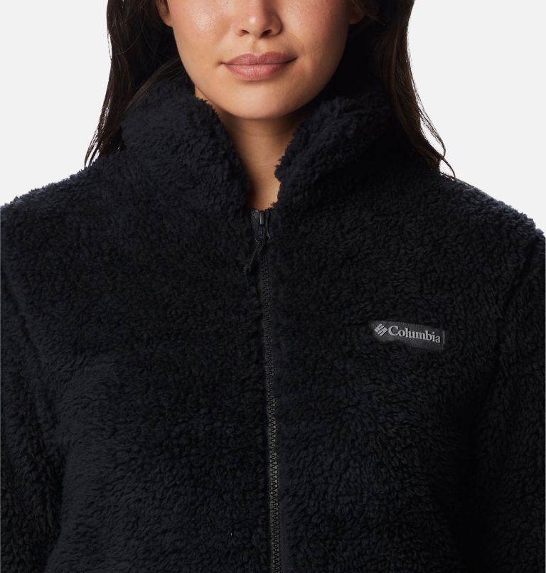 Women's Winter Pass Sherpa Long Full Zip Fleece Jacket, Color: Black, image 4
