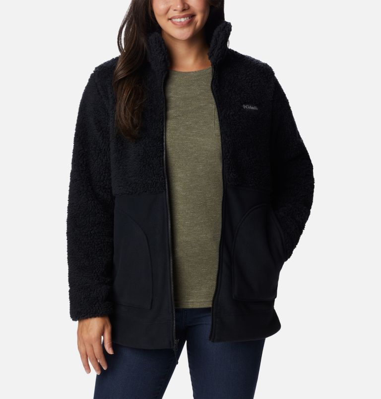 Veste polaire longue zippée Winter Pass Femme, Color: Black, image 6