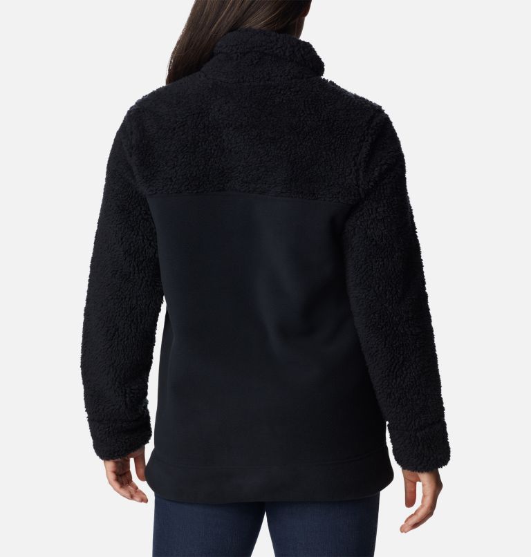 Thumbnail: Women's Winter Pass Sherpa Long Full Zip Fleece Jacket, Color: Black, image 2