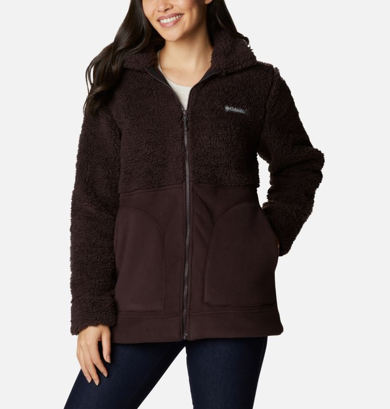 Women's Winter Pass Sherpa Long Full Zip Fleece Jacket, Color: New Cinder, image 1