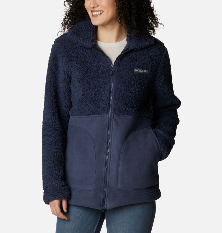 Women's Winter Pass Sherpa Long Full Zip Fleece Jacket, Color: Nocturnal, image 1