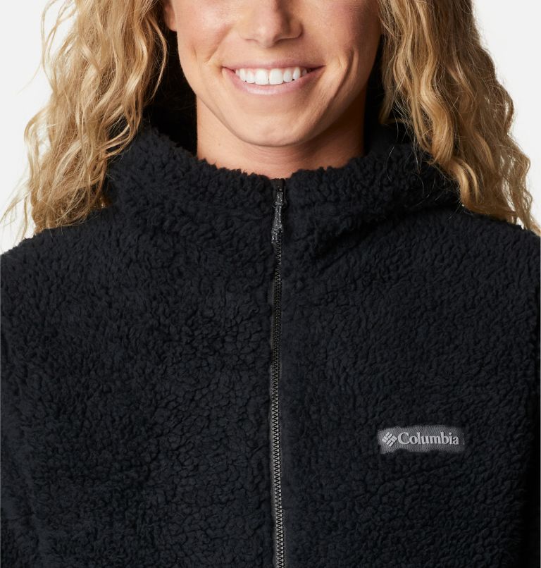 Thumbnail: Women's Winter Pass Sherpa Hooded Full Zip Fleece Jacket, Color: Black, image 4