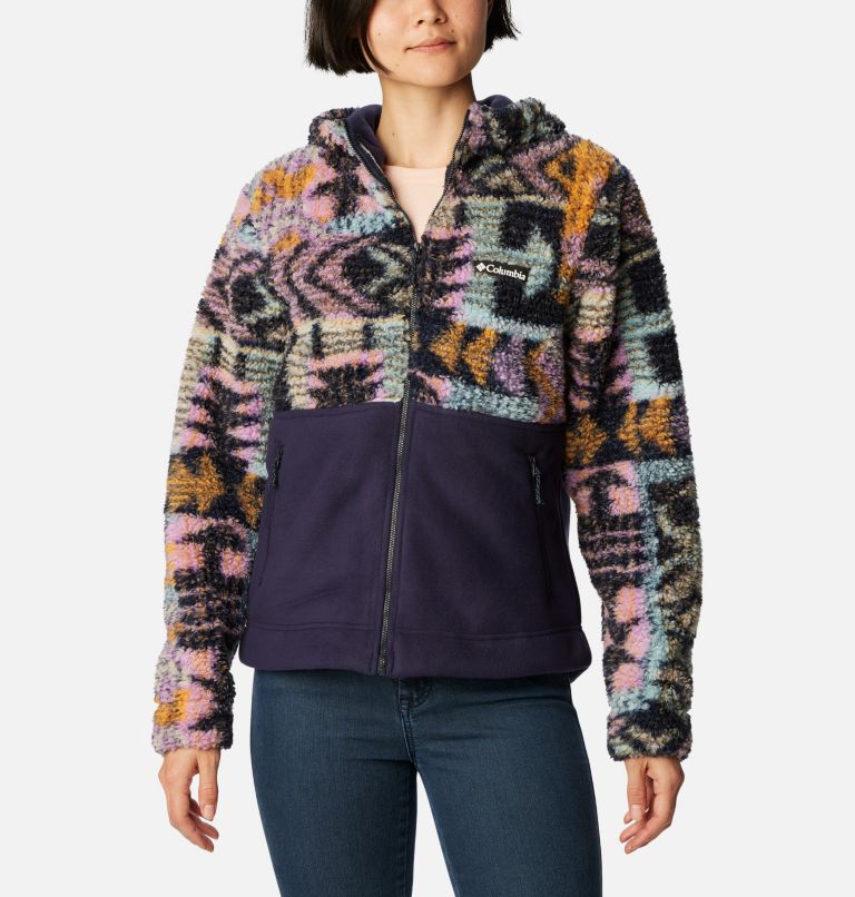 Womens patterned fleece jacket sale