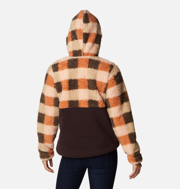 Veste polaire zippée à capuchon Winter Pass Femme, Color: Warm Copper Check Multi, New Cinder, image 2