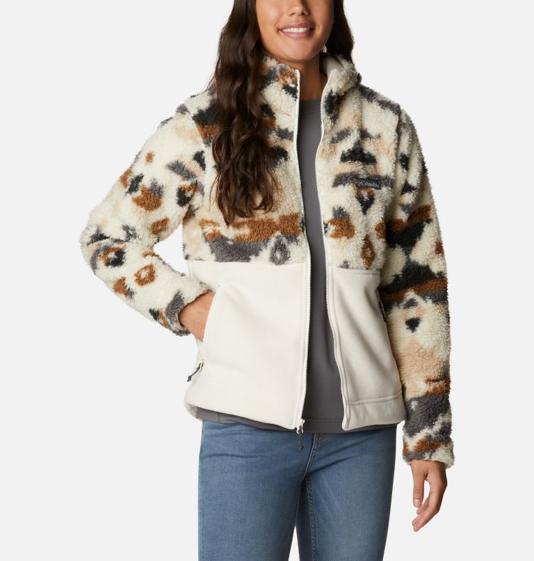 Winter Pass Sherpa Hooded Full zip | 191 | M, Color: Chalk Rocky MT Print, Chalk, image 6