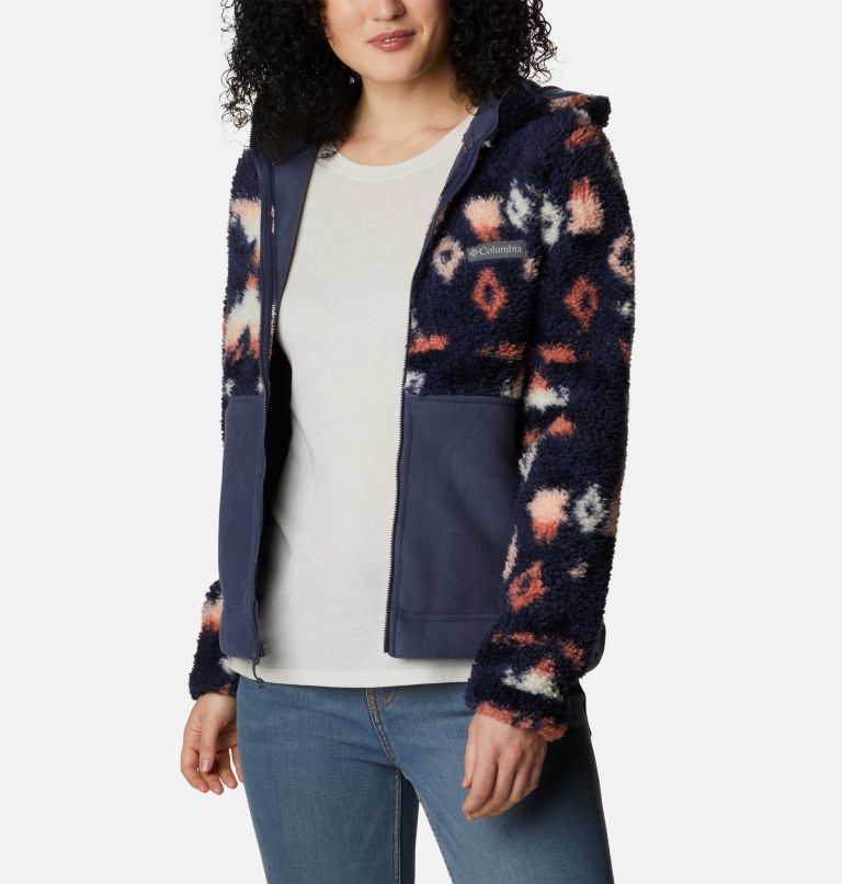 Winter Pass Sherpa Hooded Full zip | 466 | XL, Color: Nocturnal Rocky MT Print, Nocturnal, image 6