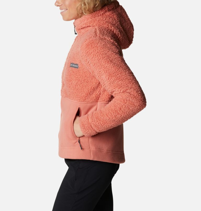 Thumbnail: Women's Winter Pass Sherpa Hooded Fleece Jacket, Color: Dark Coral, image 3