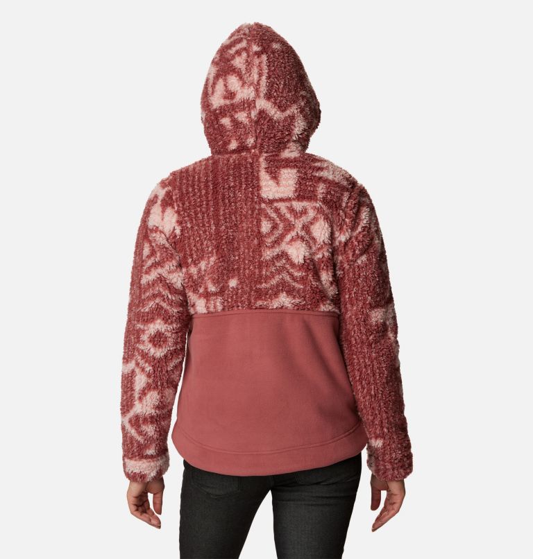 Thumbnail: Women's Winter Pass Sherpa Hooded Fleece Jacket, Color: Beetroot Passages, image 2