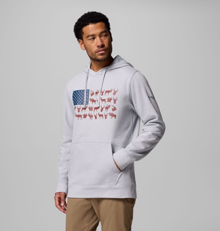 Men's PHG Game Flag II Hoodie, Color: Cool Grey, Nocturnal Big Game Flag, image 4