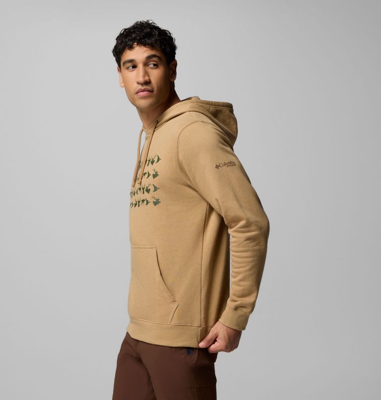 Men's PHG Game Flag II Hoodie, Color: Sahara, Tobacco Hunt Flag, image 4